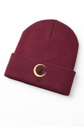 Beanie - Kat met Maan Bordeaux